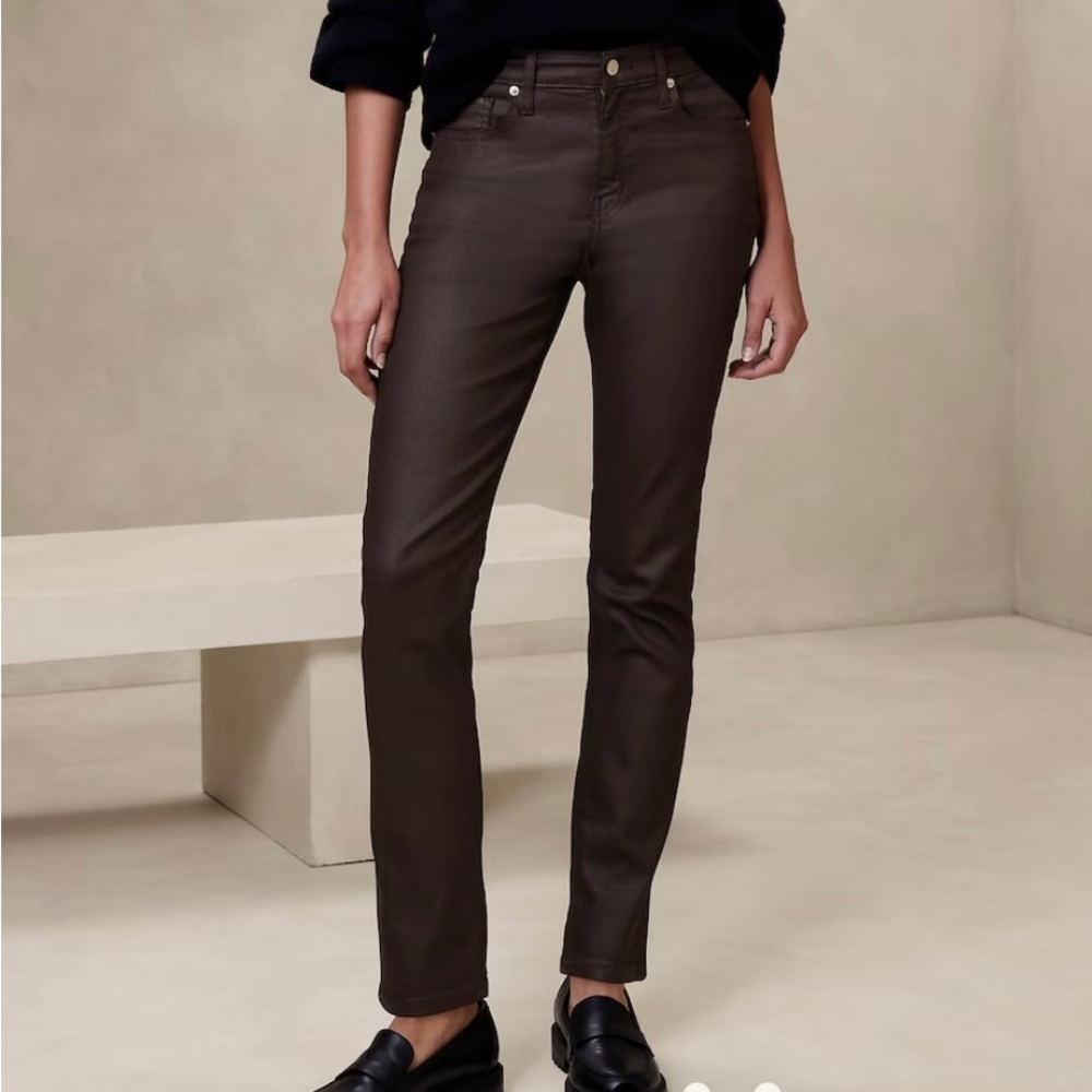 NWOT Banana Republic coated jeans - barn red color (brown)
